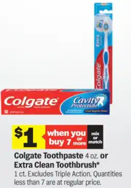 Meijer Colgate Toothpaste or Extra Clean Toothbrush offer
