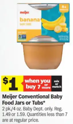 Meijer Meijer Conventional Baby Food Jars or Tubs offer