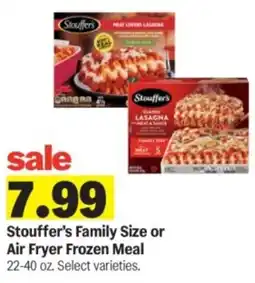 Meijer Stouffers Family Size or Air Fryer Frozen Meal offer