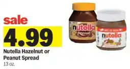 Meijer Nutella Hazelnut or Peanut Spread offer