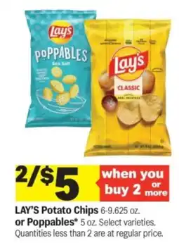 Meijer Lays potato chips or poppables offer
