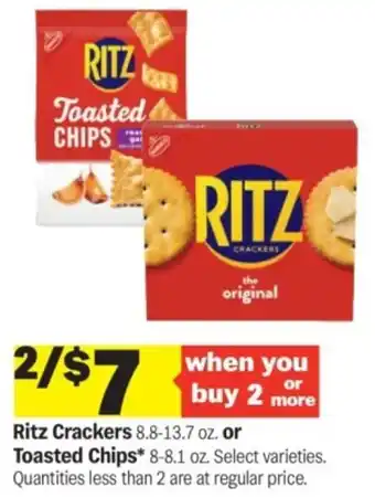 Meijer Ritz Crackers or Toasted Chips offer