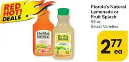 Albertsons Florida's Natural Lemonade or Fruit Splash offer