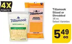 Albertsons Tillamook Sliced or Shredded offer