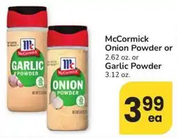 Albertsons McCormick Onion Powder or Garlic Powder offer