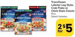 Albertsons Transocean Lobster Leg Style, Crab Flake or Chick Style Classic offer