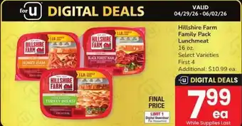 Albertsons Hillshire Farm Family Pack Lunchmeat offer