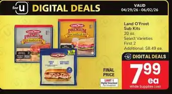 Albertsons Land O'Frost Sub Kits offer