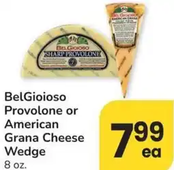 Albertsons BelGioioso Provolone or American Grana Cheese Wedge offer