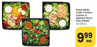 Albertsons Fresh Made Cobb, Chicken Caesar or Spinach Berry Feta Salads offer