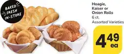 Albertsons Hoagie, Kaiser or Onion Rolls offer