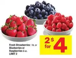 Albertsons Fresh Strawberries 1 lb. or Blueberries or Raspberries offer