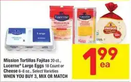 Albertsons Mission tortillas fajitas lucerne large eggs offer