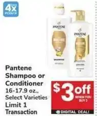 Albertsons Pantene Shampoo or Conditioner offer