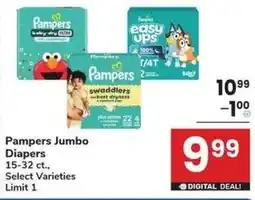 Albertsons Pampers Jumbo Diapers offer