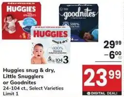 Albertsons Huggies snug & dry, Little Snugglers or Goodnites offer