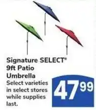 Albertsons Signature select 9ft patio umbrella offer