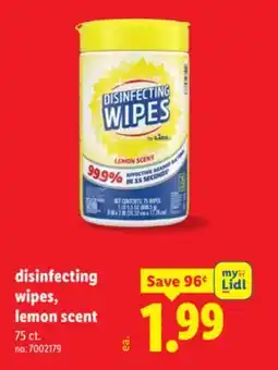 Lidl Disinfecting wipes, lemon scent offer