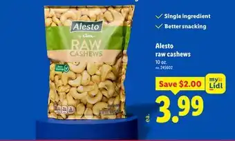 Lidl Alesto raw cashews offer