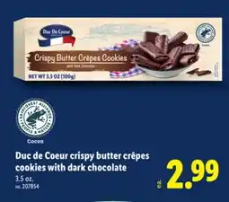 Lidl Duc de Coeur crispy butter crêpes cookies with dark chocolate offer