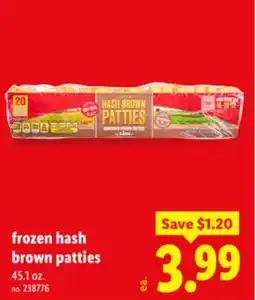 Lidl frozen hash brown patties offer