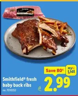 Lidl Smithfield fresh baby back ribs offer
