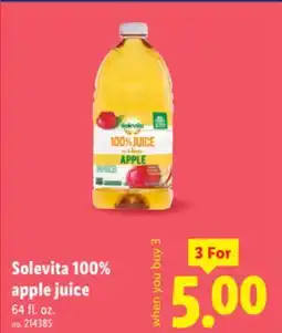 Lidl Solevita 100% apple juice offer