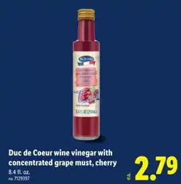 Lidl Duc de Coeur wine vinegar with concentrated grape must, cherry offer