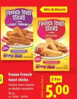 Lidl frozen French toast sticks offer