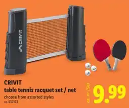 Lidl CRIVIT table tennis racquet set / net offer