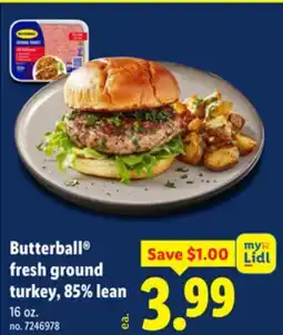 Lidl Butterball fresh ground turkey, 85% lean offer