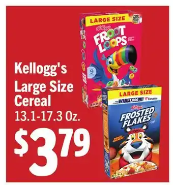 Vallarta Supermarkets Kellogg's Large Size Cereal offer