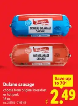 Lidl Dulano sausage offer