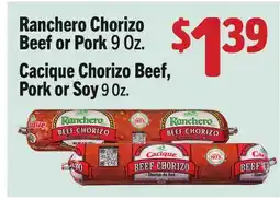 Vallarta Supermarkets Ranchero Chorizo Beef or Pork offer