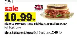 Meijer Dietz & Watson Ham, Chicken or Italian Meat offer