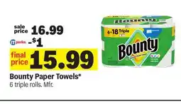 Meijer Bounty Paper Towels offer
