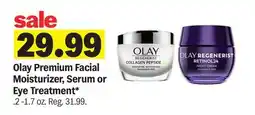 Meijer Olay Premium Facial Moisturizer, Serum or Eye Treatment offer