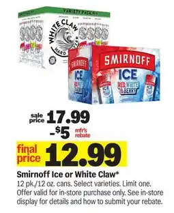 Meijer Smirnoff Ice or White Claw offer