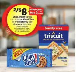 Meijer Chips Ahoy! Cookies 9.31-19.5 oz. or Wheat Thins or Triscuit Family Size Crackers 11.5-14 oz offer