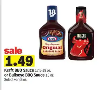 Meijer Kraft BBQ Sauce 17.5-18 oz. or Bullseye BBQ Sauce 18 oz offer