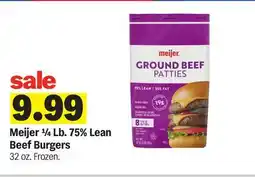 Meijer Meijer ¼ Lb. 75% Lean Beef Burgers offer