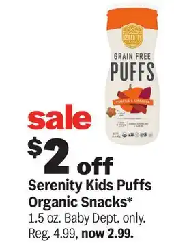 Meijer Serenity Kids Puffs Organic Snacks offer