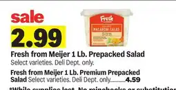 Meijer Fresh from Meijer 1 Lb. Prepacked Salad offer
