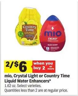 Meijer mio, Crystal Light or Country Time Liquid Water Enhancers offer