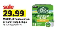 Meijer McCafé, Green Mountain or Donut Shop K-Cups offer