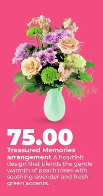 Hy-Vee Treasured Memories arrangement offer