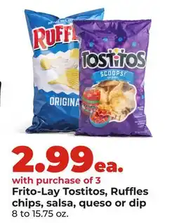 Hy-Vee Frito-Lay Tostitos, Ruffles chips, salsa, queso or dip offer
