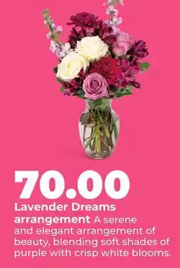 Hy-Vee Lavender Dreams arrangement offer