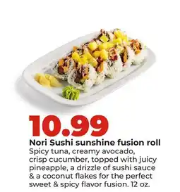 Hy-Vee Nori Sushi sunshine fusion roll offer