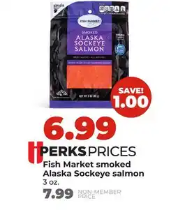 Hy-Vee Fish Market smoked Alaska Sockeye salmon offer